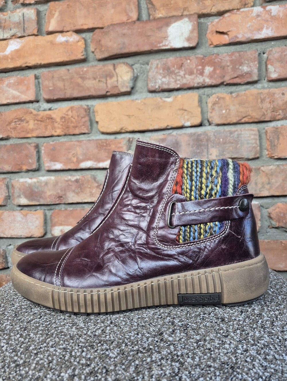 Josef Seibel Maren 07 Burgundy Leather Wool Lined Ankle Boots EU 40 - Picture 3 of 11